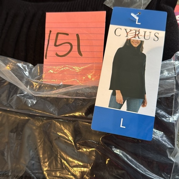 Cyrus Ladies' Black Cowl Neck Turtleneck Sweater Large - Picture 10 of 10